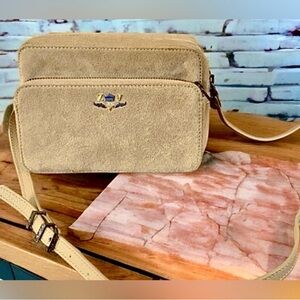 ON SALE TODAY Zadig & Voltaire Beige Suede Bag, bronze/gold. Original Dust Bag